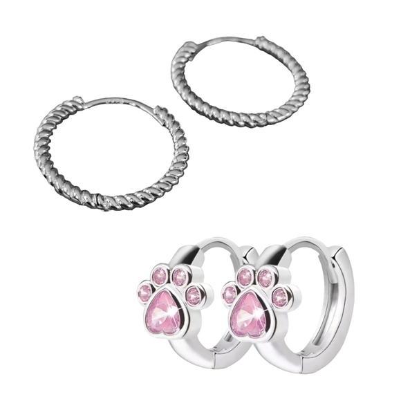 2 Pairs Of Elensan Sterling Silver Earrings - Picture 1 of 3